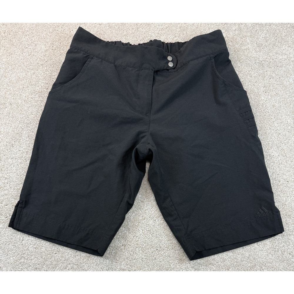 ADIDAS Golf Women's MEDIUM Black Bermuda Shorts Pockets Elastic Waist